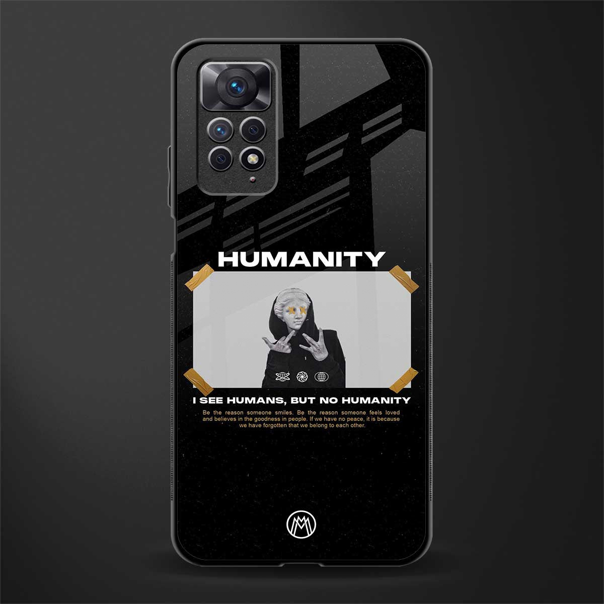 humans but no humanity back phone cover | glass case for redmi note 11 pro plus 4g/5g