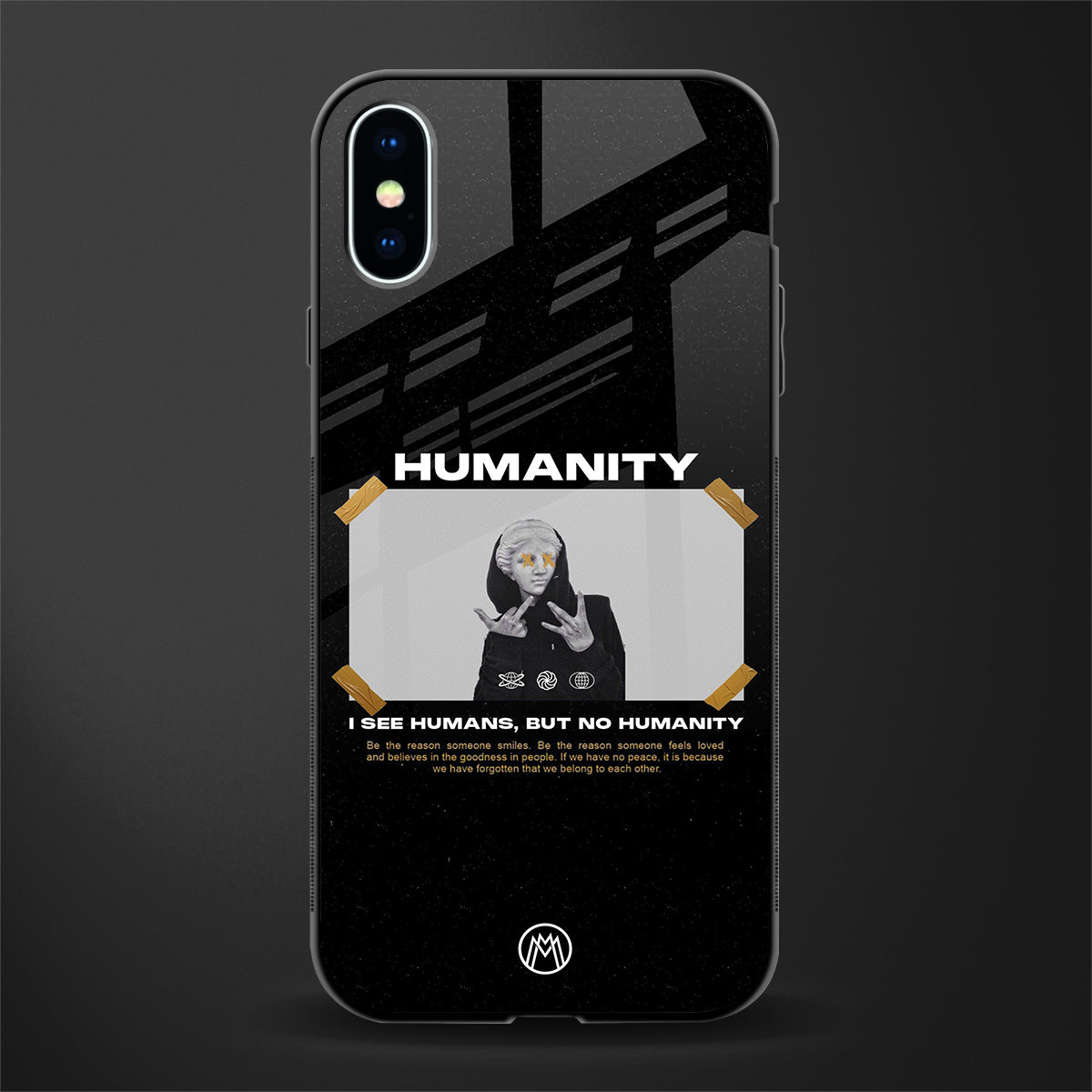 humans but no humanity glass case for iphone xs image