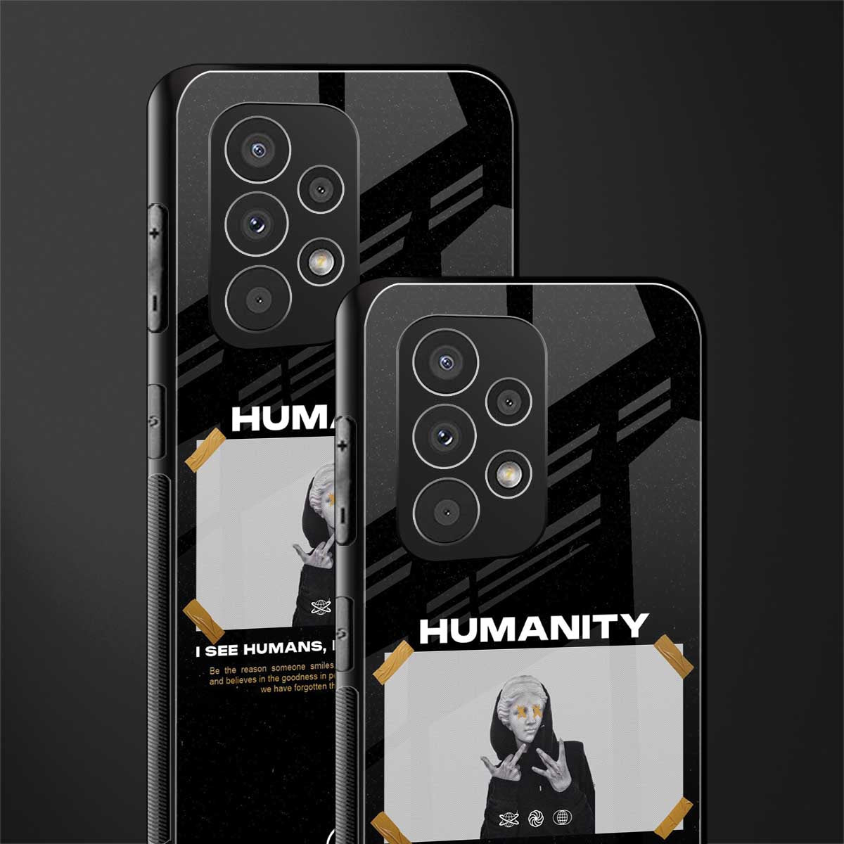 humans but no humanity back phone cover | glass case for samsung galaxy a73 5g