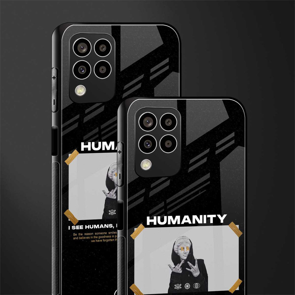 humans but no humanity back phone cover | glass case for samsung galaxy m33 5g