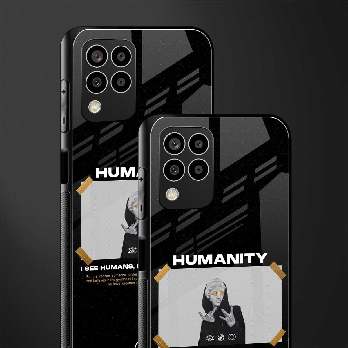 humans but no humanity back phone cover | glass case for samsung galaxy m33 5g