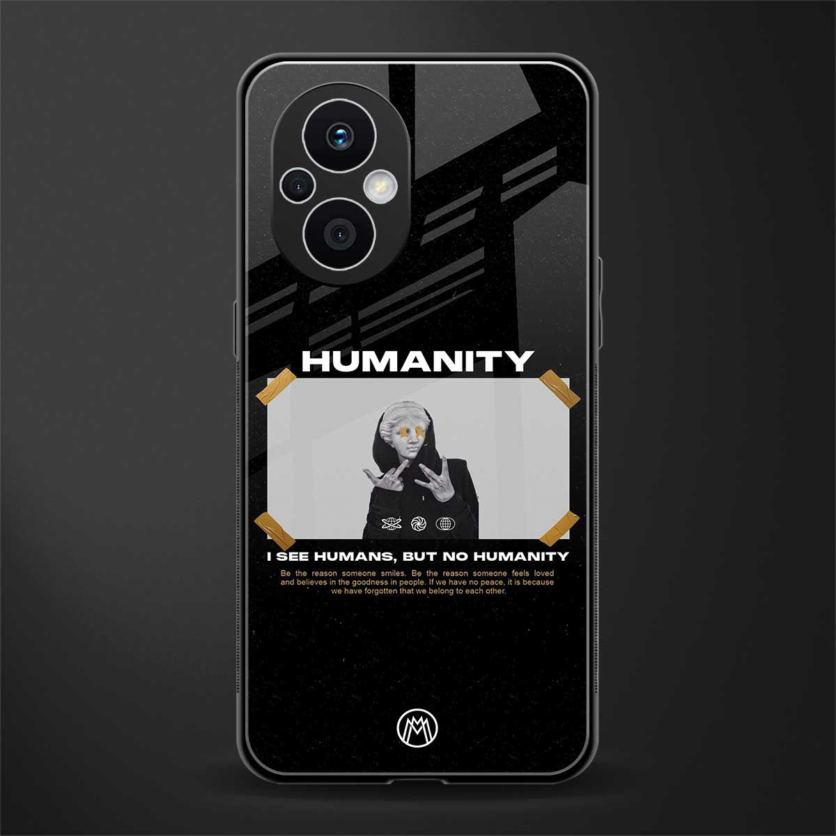 humans but no humanity back phone cover | glass case for oppo f21 pro 5g