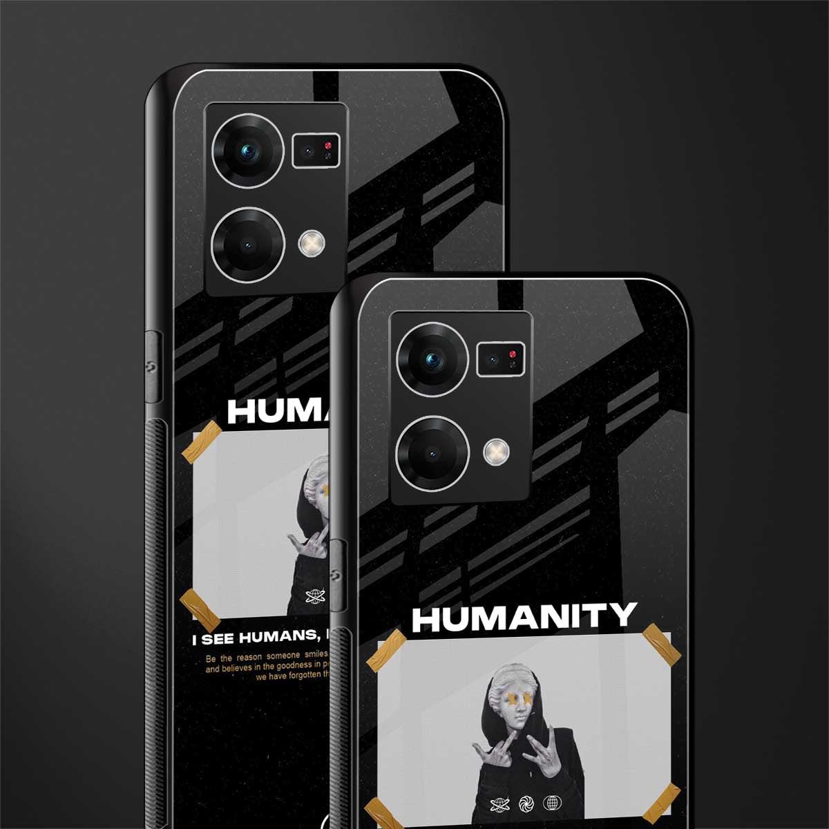 humans but no humanity back phone cover | glass case for oppo f21 pro 4g