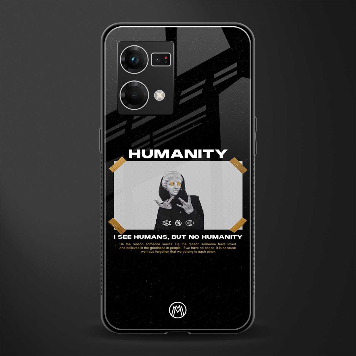 humans but no humanity back phone cover | glass case for oppo f21 pro 4g