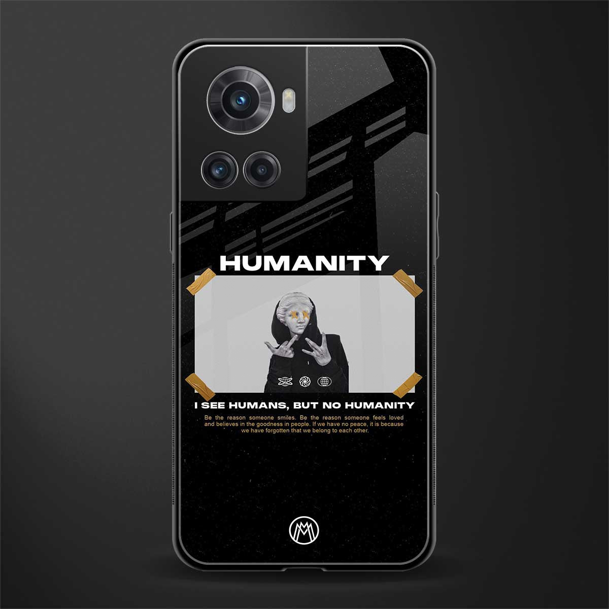humans but no humanity back phone cover | glass case for oneplus 10r 5g