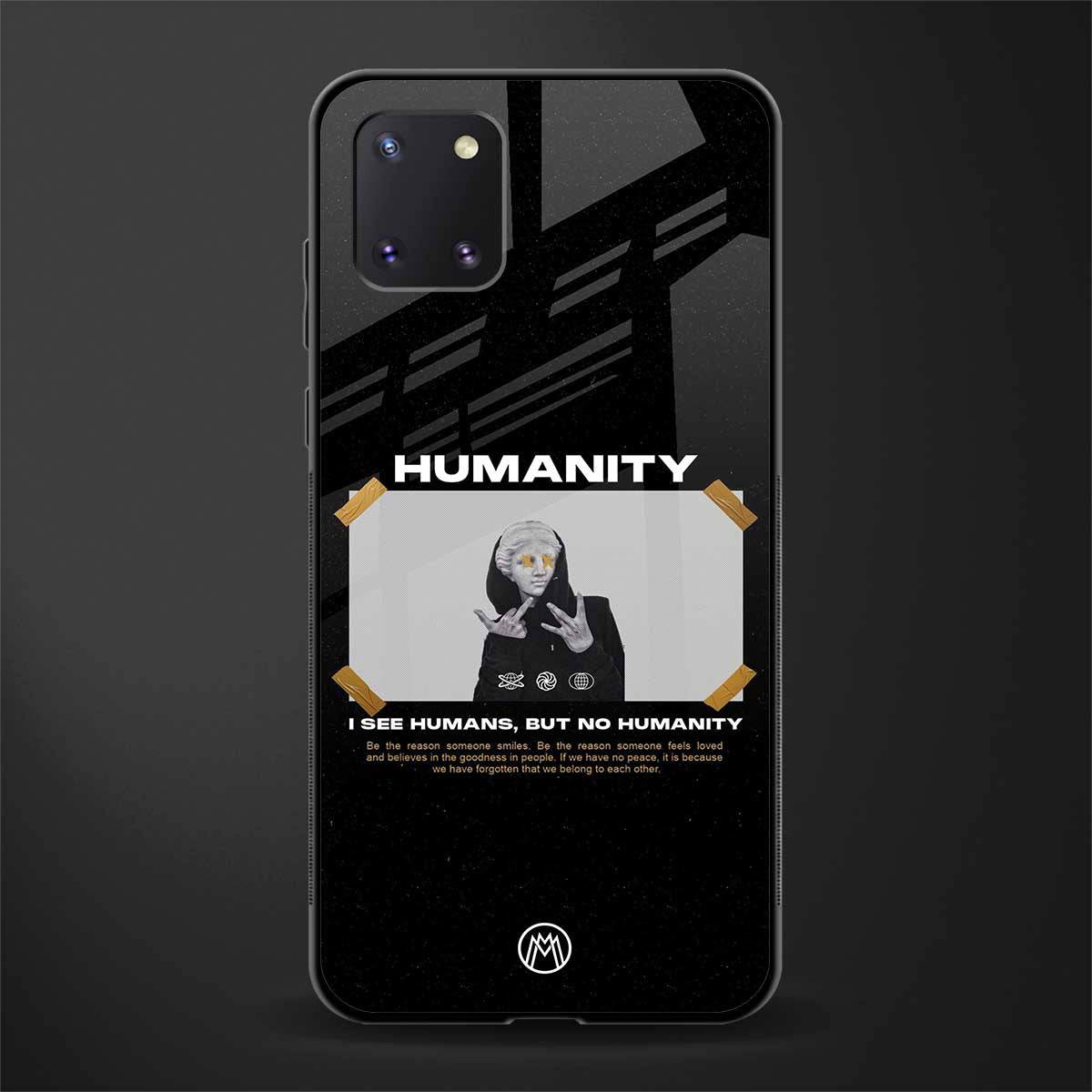 humans but no humanity glass case for samsung a81 image