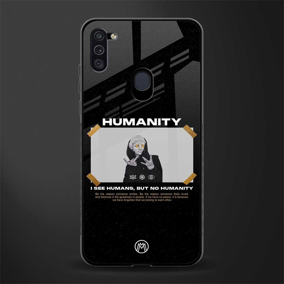 humans but no humanity glass case for samsung a11 image