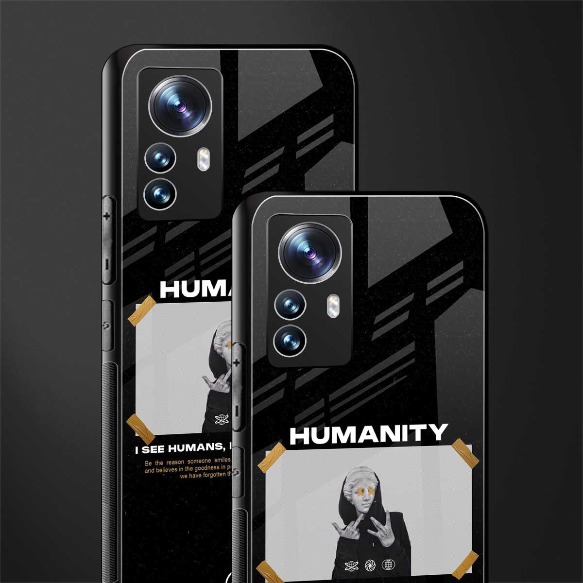 humans but no humanity back phone cover | glass case for xiaomi 12 pro