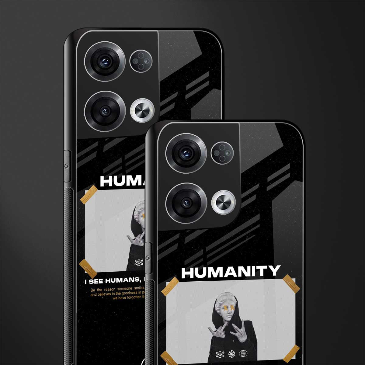 humans but no humanity back phone cover | glass case for oppo reno 8