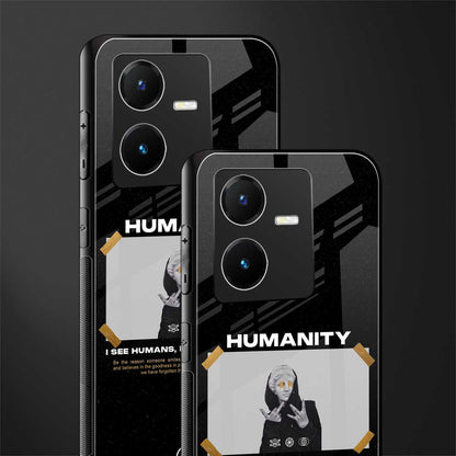 humans but no humanity back phone cover | glass case for vivo y22