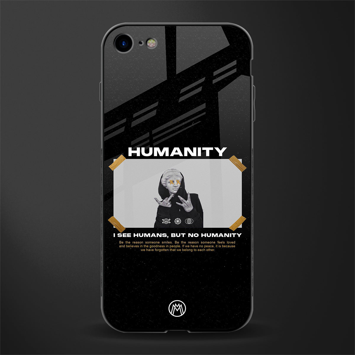 humans but no humanity glass case for iphone se 2020 image