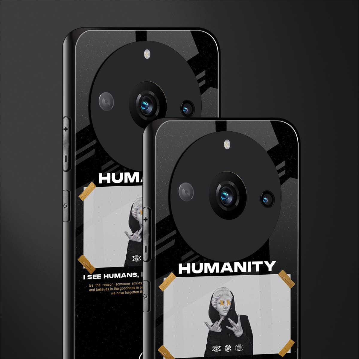 humans but no humanity back phone cover | glass case for realme 11 pro 5g
