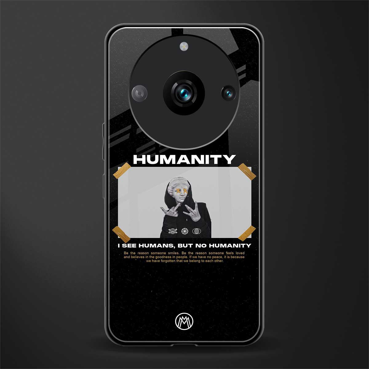 humans but no humanity back phone cover | glass case for realme 11 pro 5g