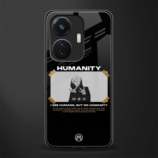humans but no humanity back phone cover | glass case for vivo t1 44w 4g