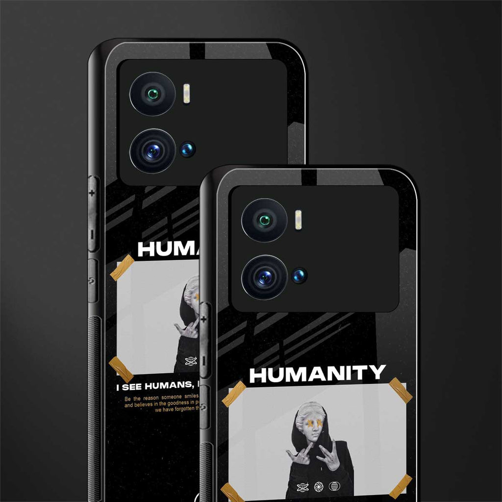 humans but no humanity back phone cover | glass case for iQOO 9 Pro