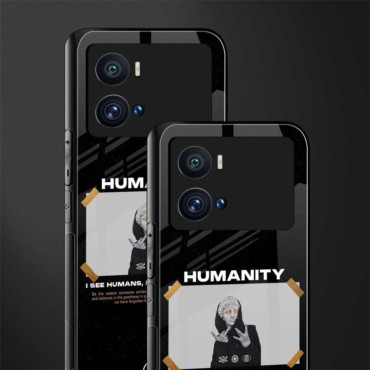 humans but no humanity back phone cover | glass case for iQOO 9 Pro
