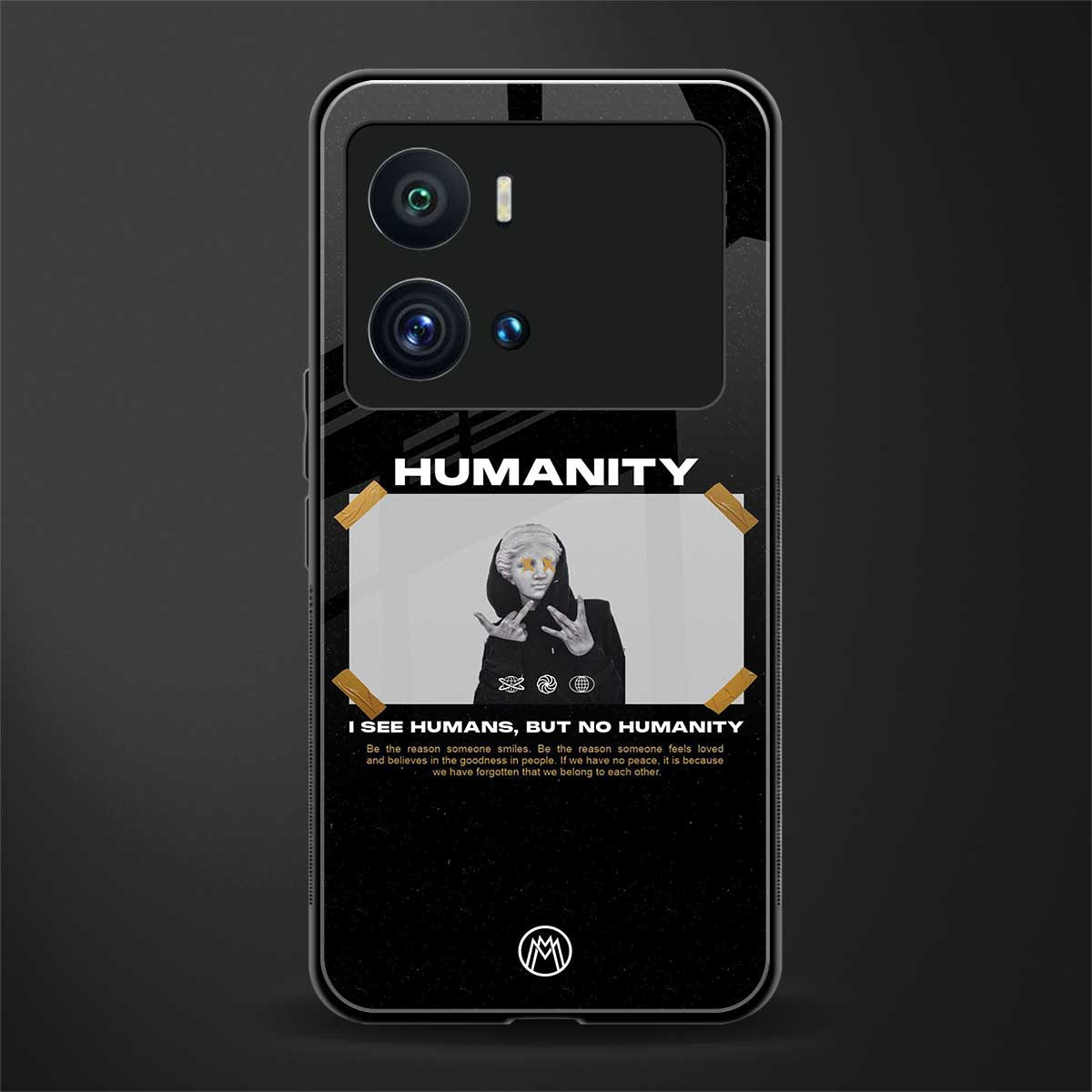 humans but no humanity back phone cover | glass case for iQOO 9 Pro