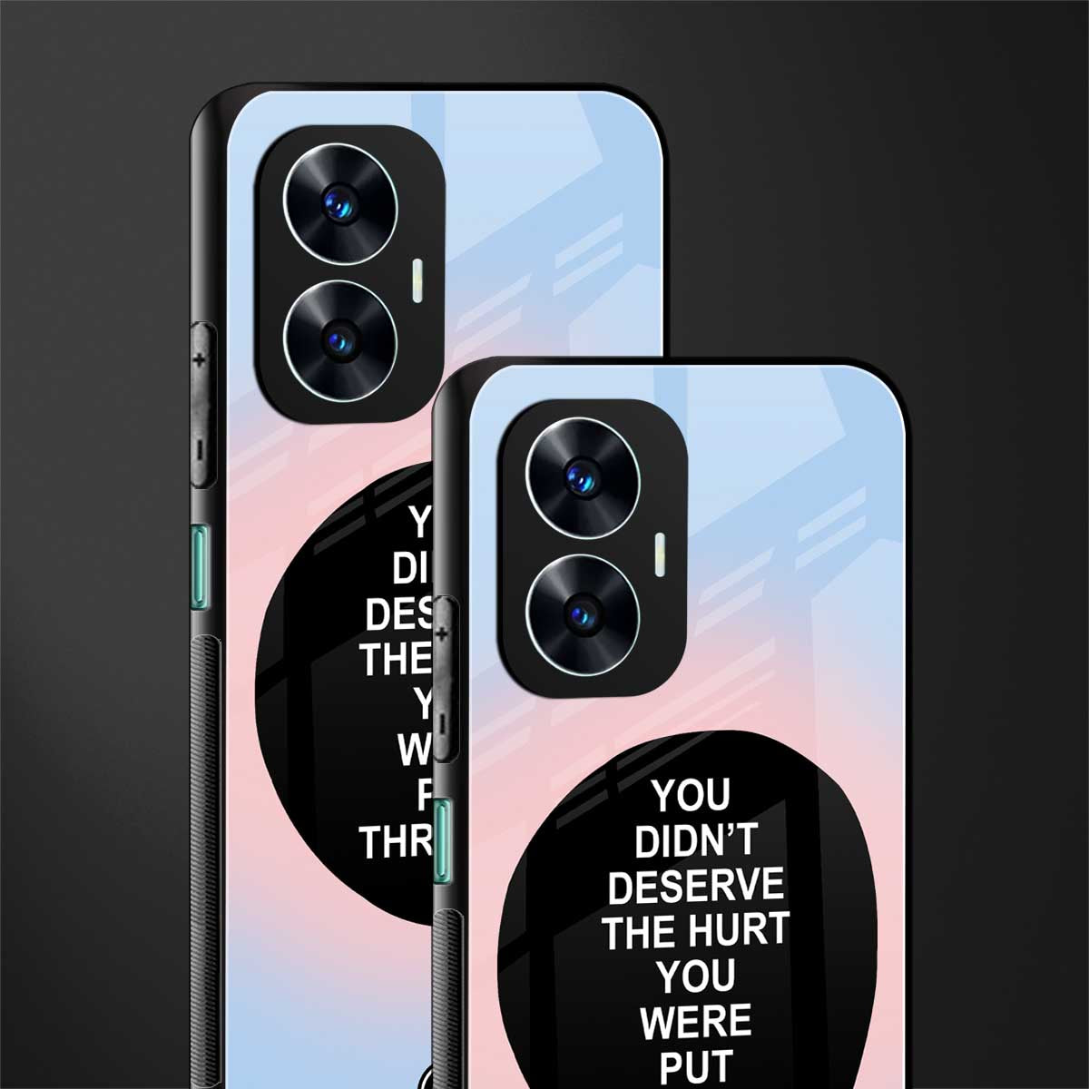 hurt back phone cover | glass case for realme c55