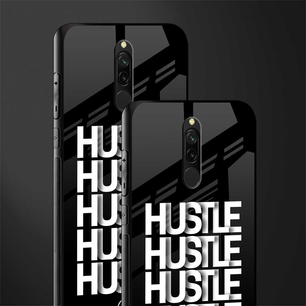 hustle glass case for redmi 8 image-2