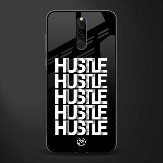 hustle glass case for redmi 8 image