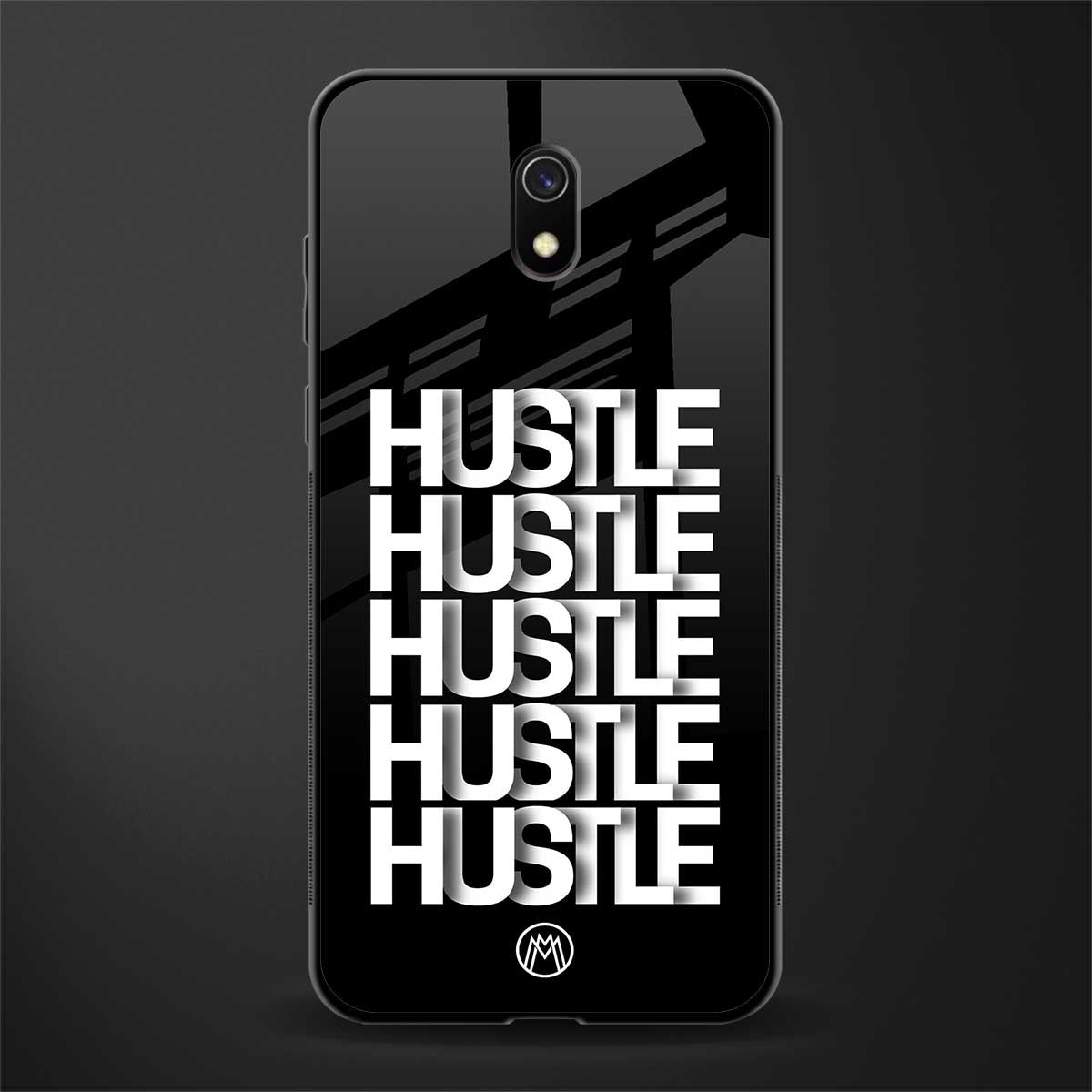 hustle glass case for redmi 8a image