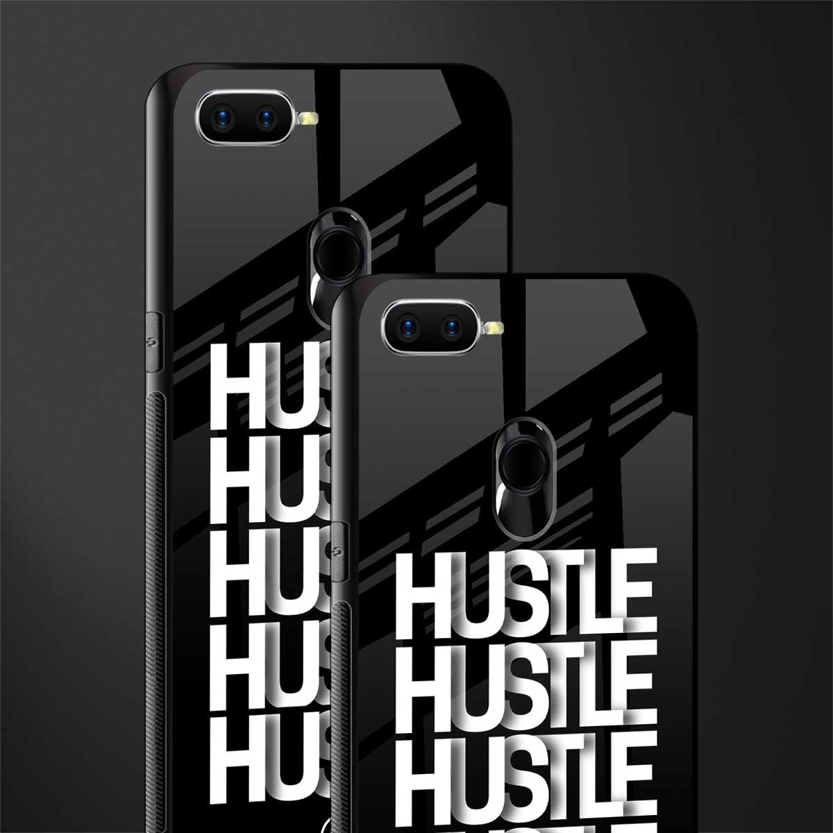 hustle glass case for oppo a7 image-2