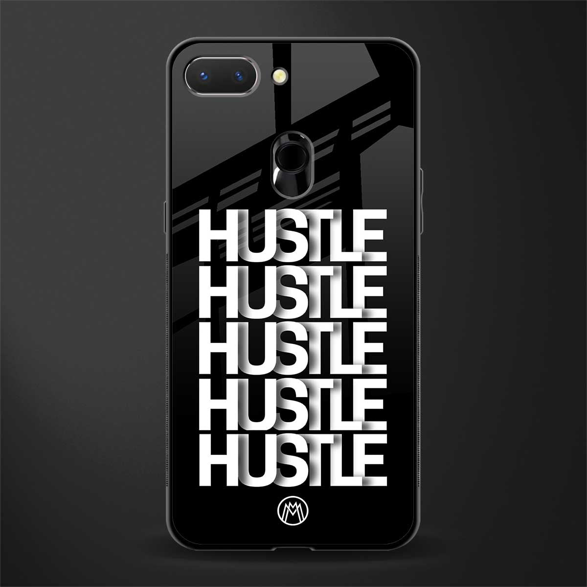 hustle glass case for oppo a5 image