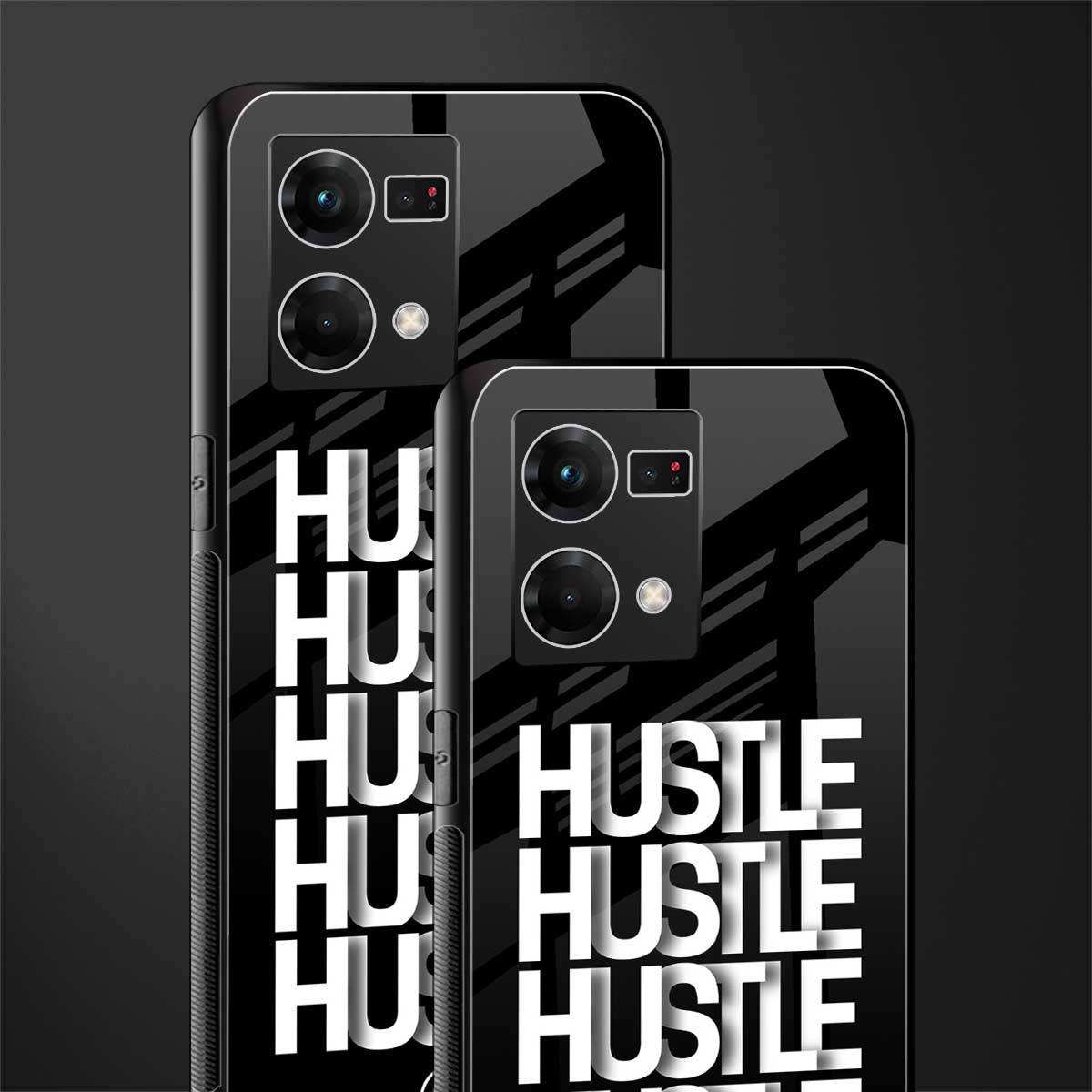 hustle back phone cover | glass case for oppo f21 pro 4g