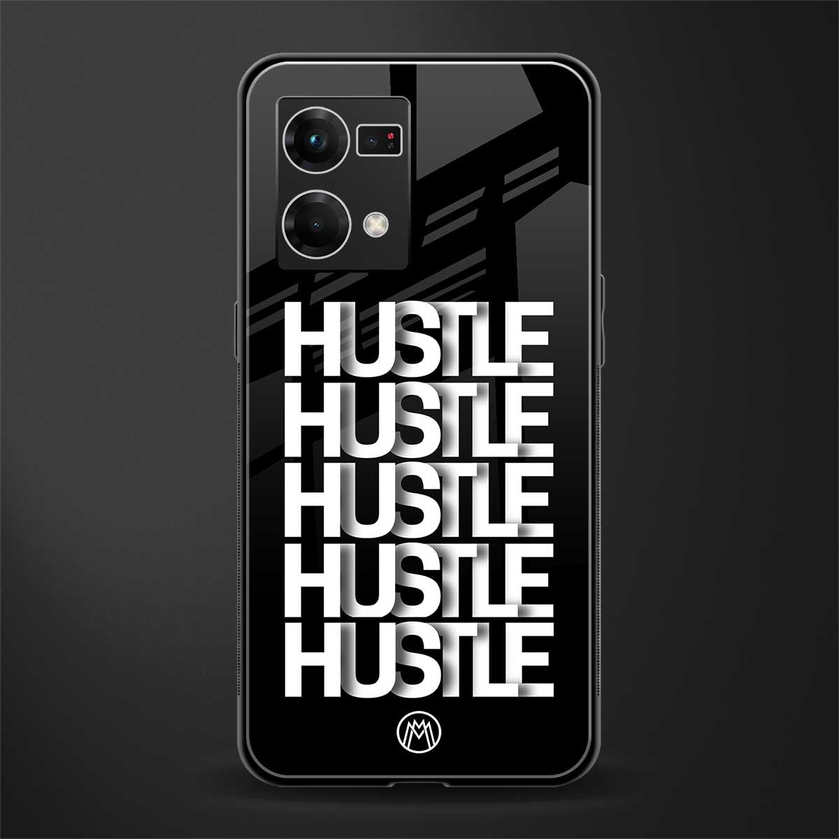hustle back phone cover | glass case for oppo f21 pro 4g