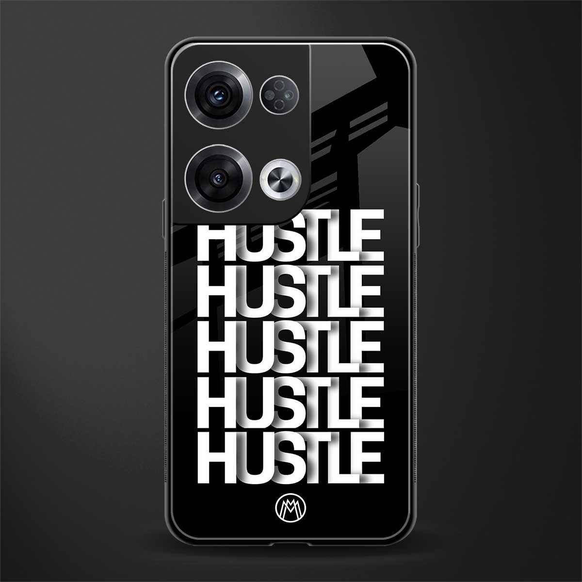 hustle back phone cover | glass case for oppo reno 8 pro