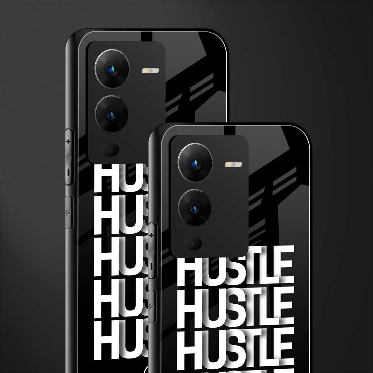 hustle back phone cover | glass case for vivo v25 pro 5g