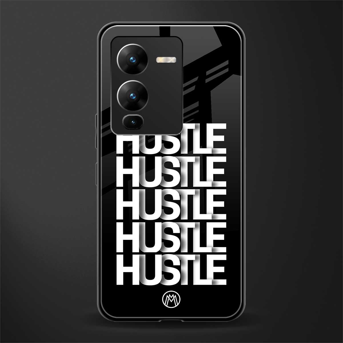 hustle back phone cover | glass case for vivo v25 pro 5g