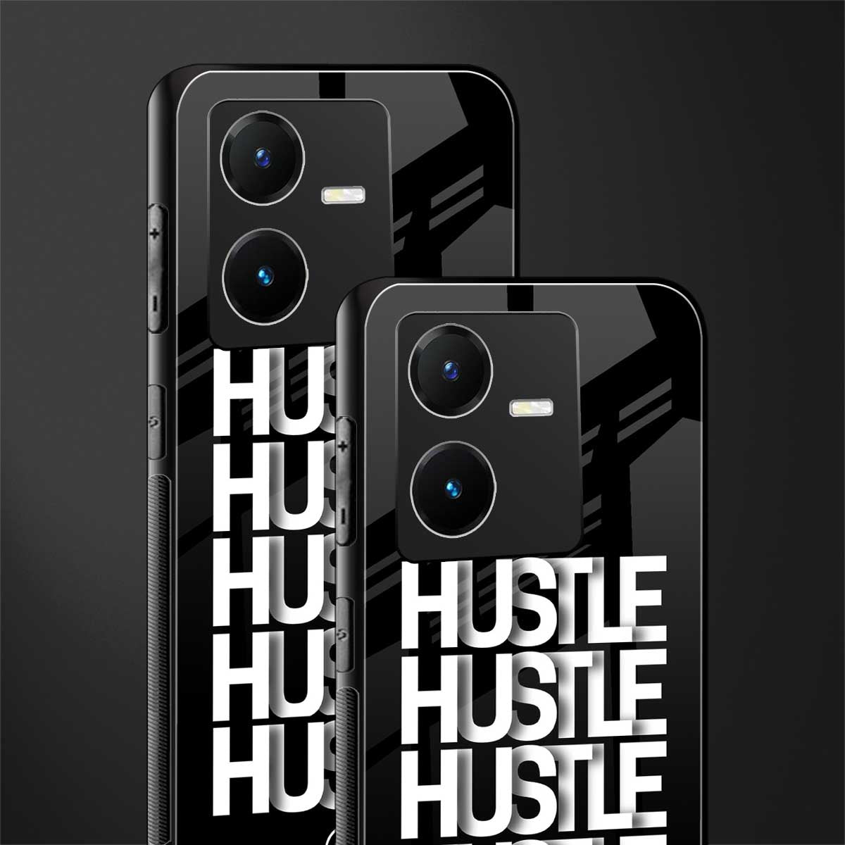 hustle back phone cover | glass case for vivo y22