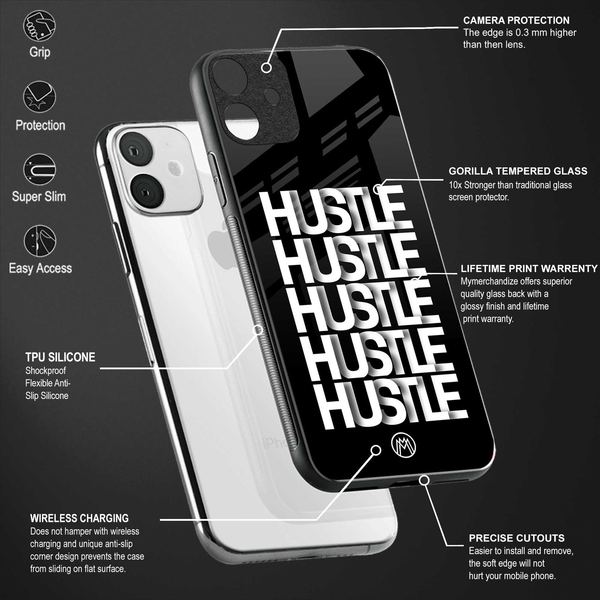 hustle back phone cover | glass case for google pixel 4a 4g