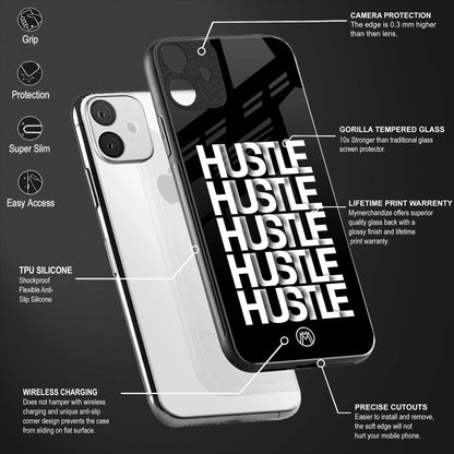 hustle back phone cover | glass case for oppo f21 pro 4g