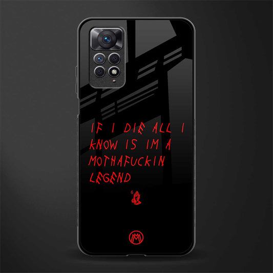 i am a legend back phone cover | glass case for redmi note 11 pro plus 4g/5g