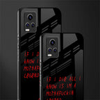 i am a legend back phone cover | glass case for vivo v21e 4g