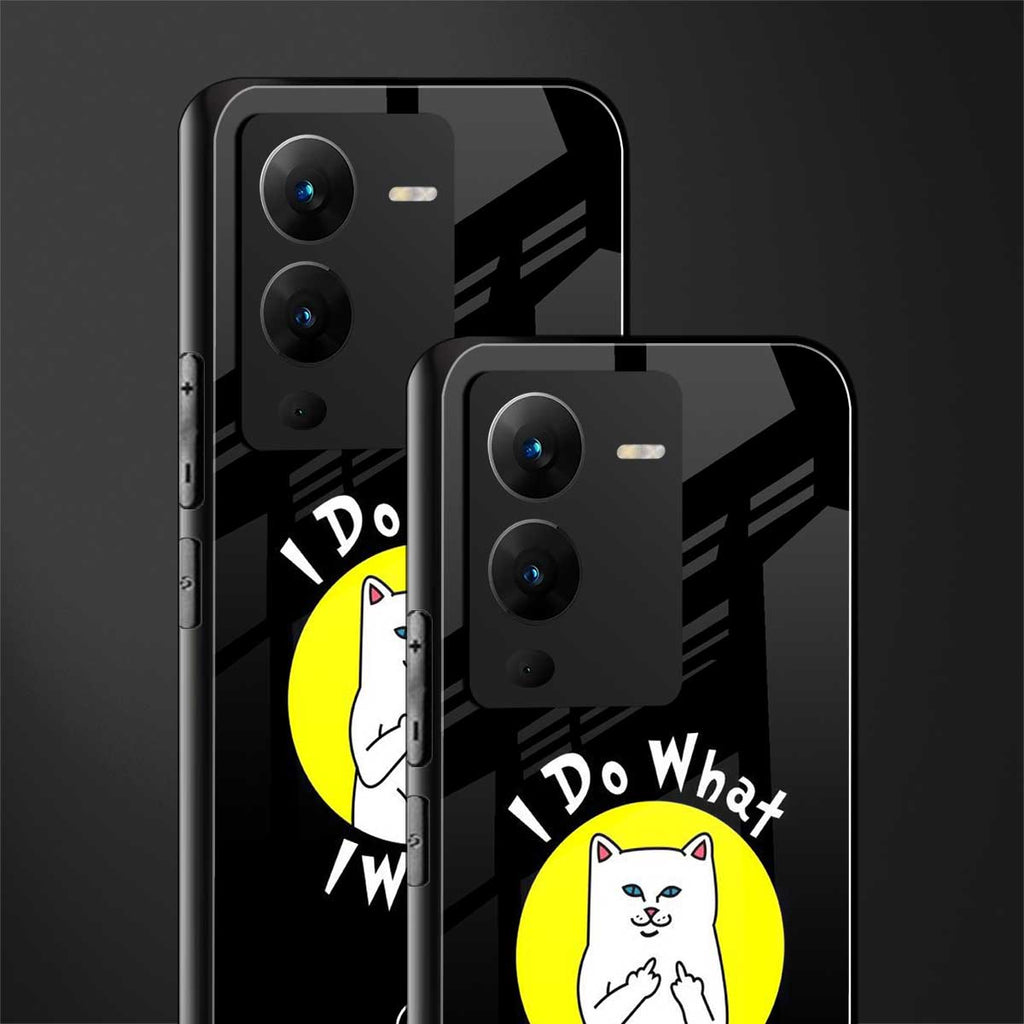 i do what i want back phone cover | glass case for vivo v25 pro 5g