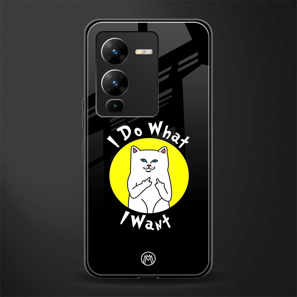i do what i want back phone cover | glass case for vivo v25 pro 5g