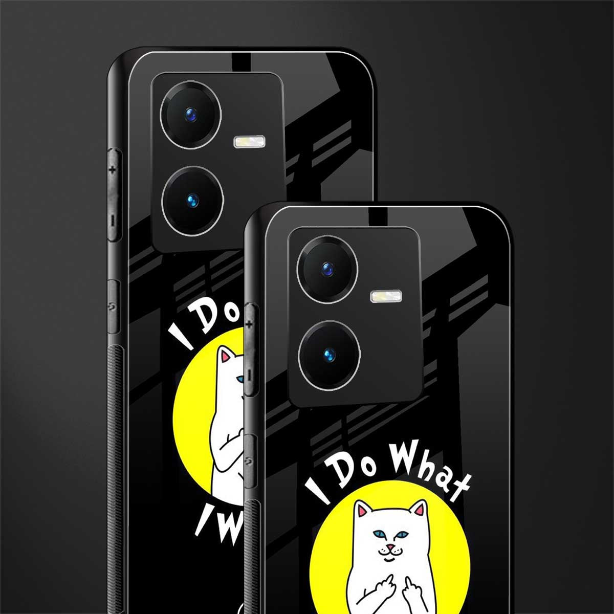 i do what i want back phone cover | glass case for vivo y22