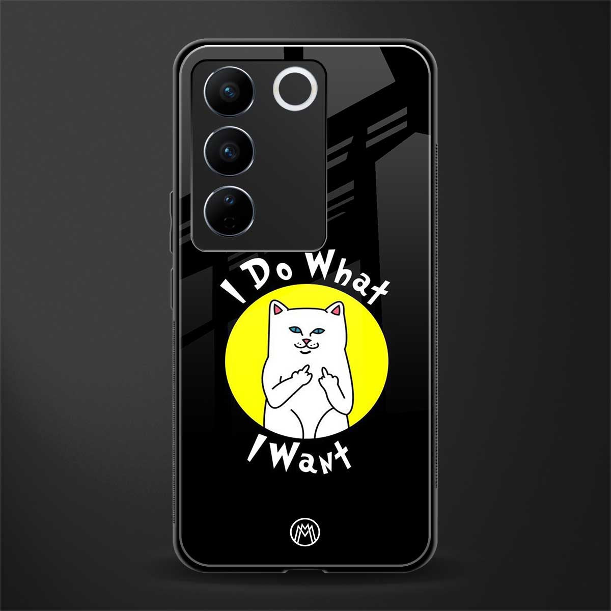 i do what i want back phone cover | glass case for vivo v27 pro 5g