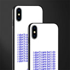 i don't care but i do glass case for iphone xs image-2