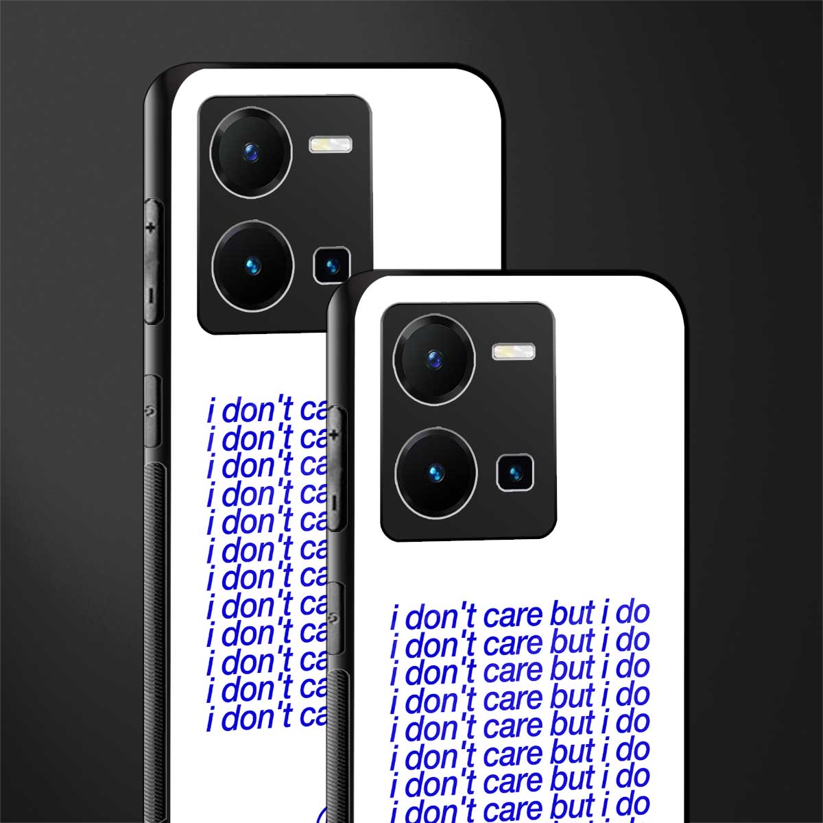 i don't care but i do back phone cover | glass case for vivo y35 4g