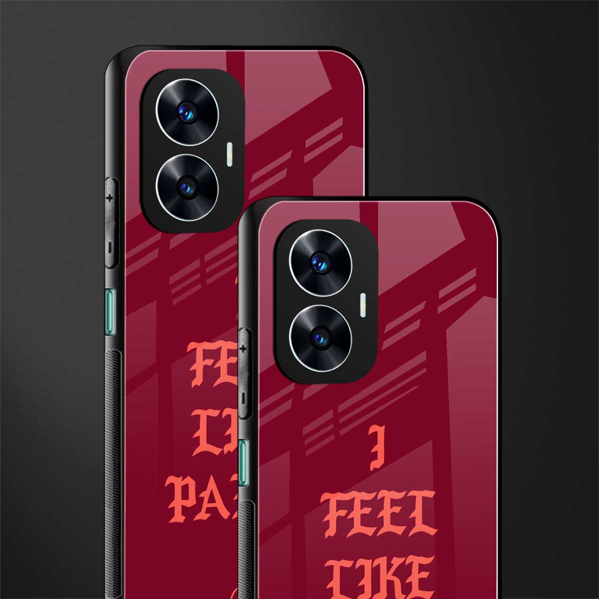 i feel like pablo back phone cover | glass case for realme c55