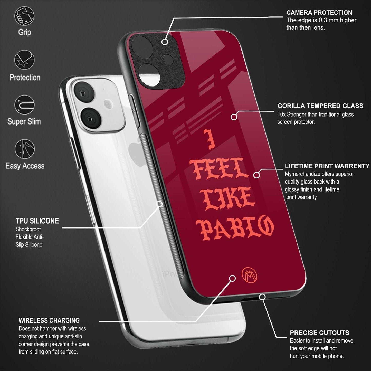 i feel like pablo back phone cover | glass case for samsun galaxy a24 4g
