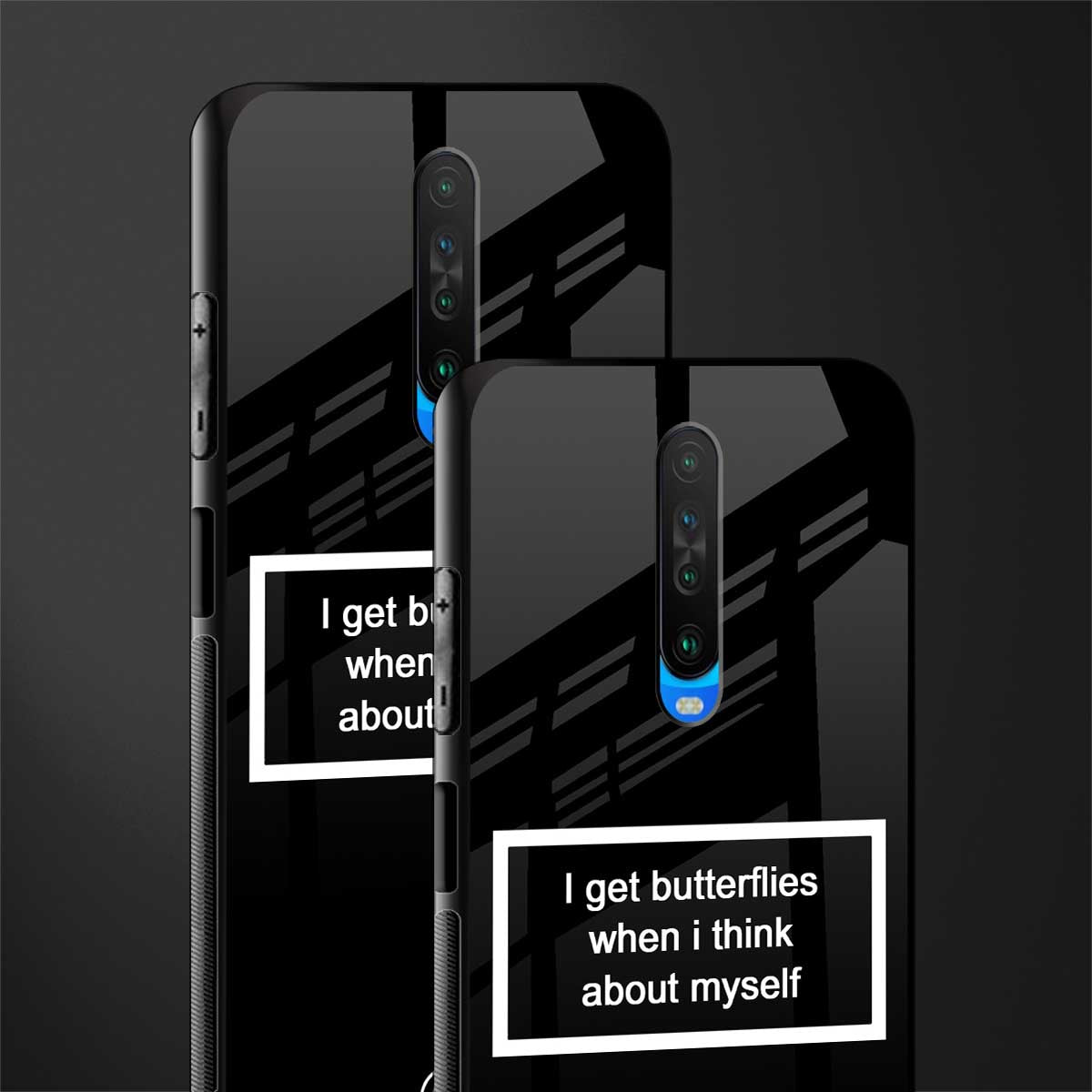 i get butterflies black edition glass case for poco x2 image-2