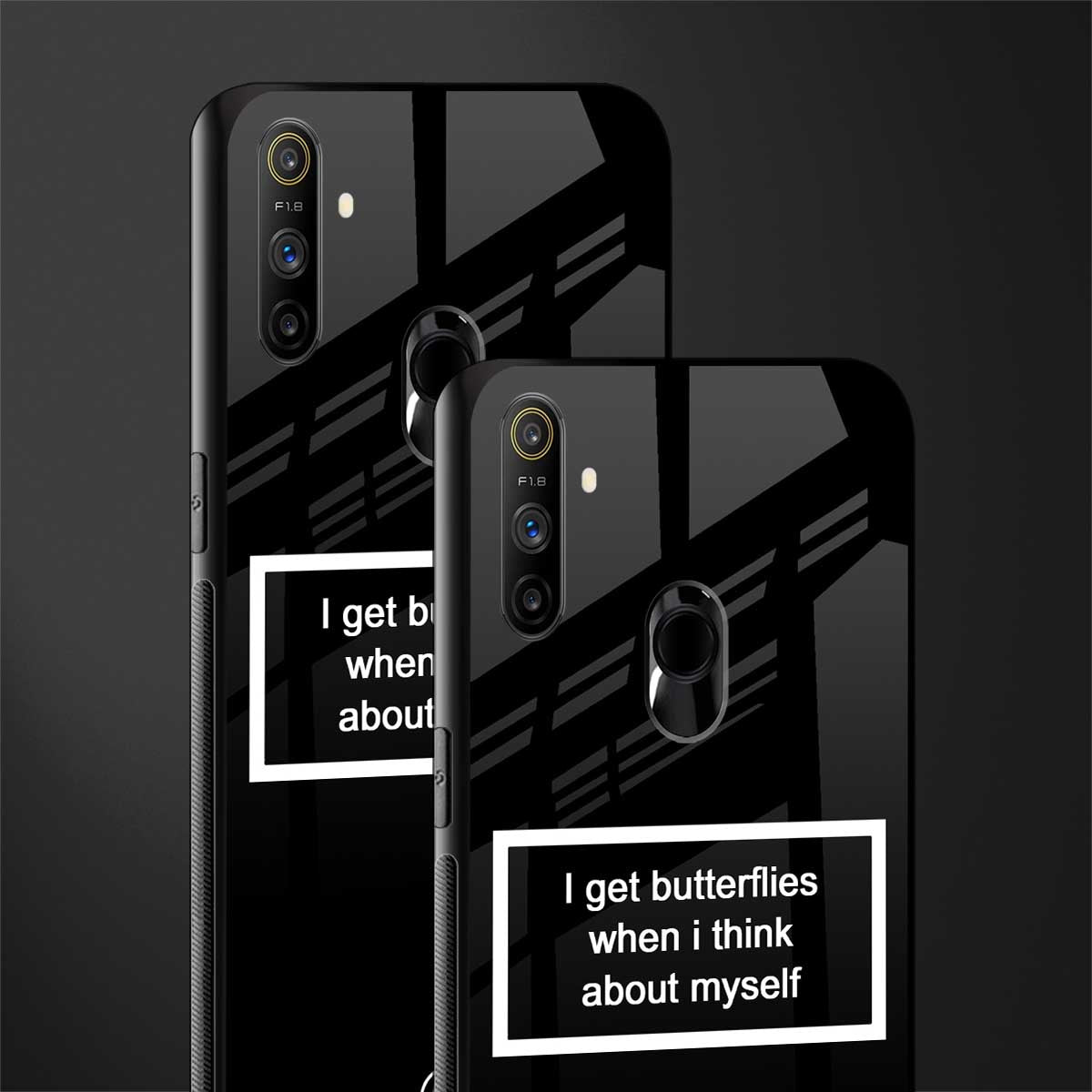 i get butterflies black edition glass case for realme narzo 10a image-2