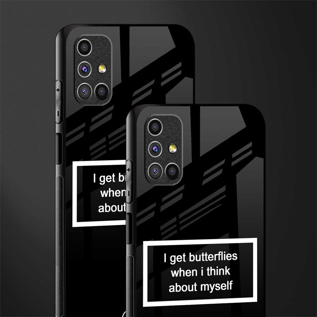 i get butterflies black edition glass case for samsung galaxy m31s image-2