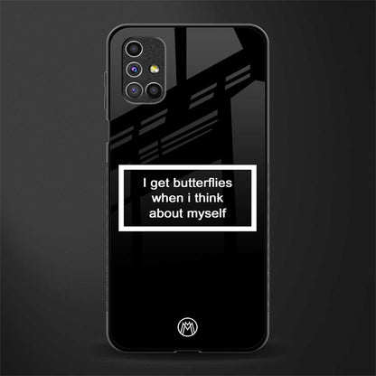 i get butterflies black edition glass case for samsung galaxy m31s image