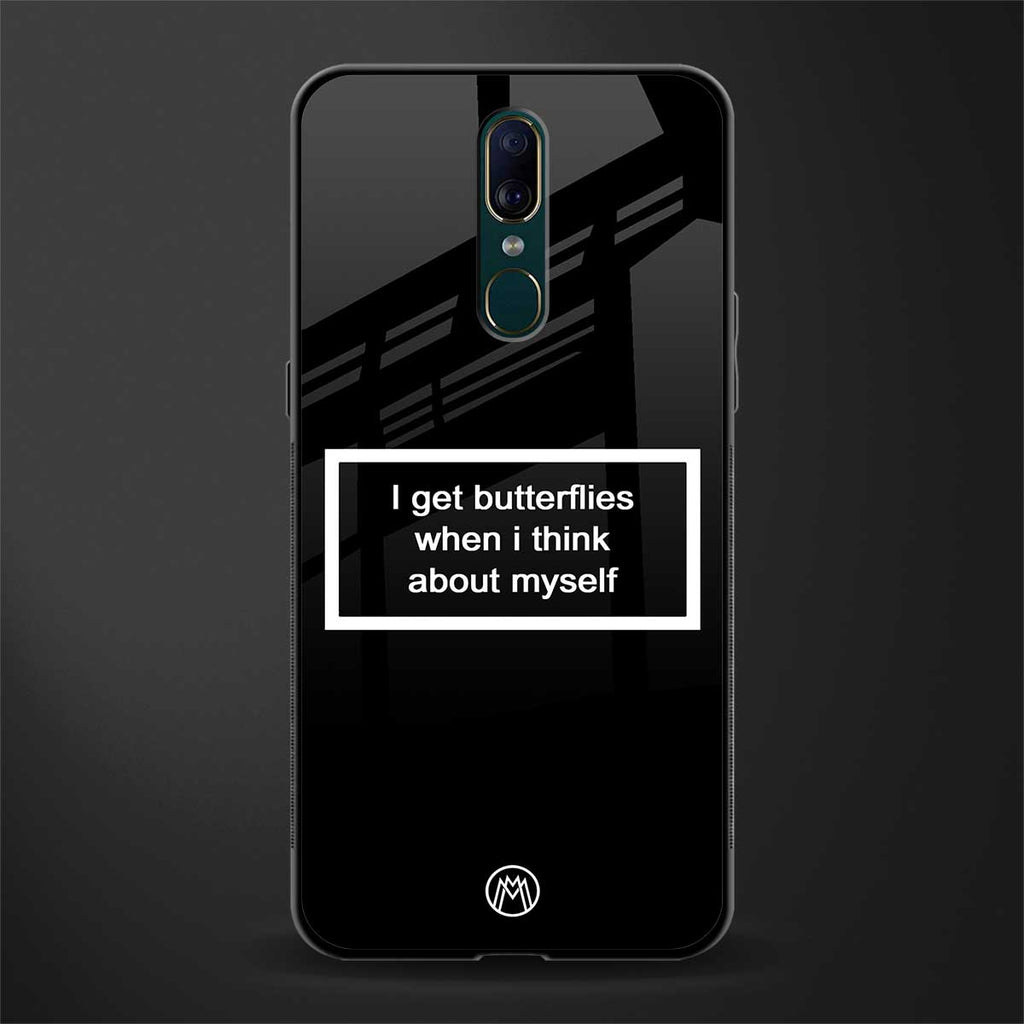 i get butterflies black edition glass case for oppo a9 image